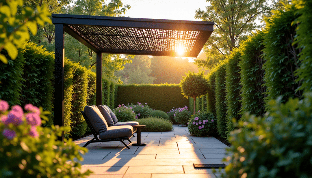 Filet camouflage pergola