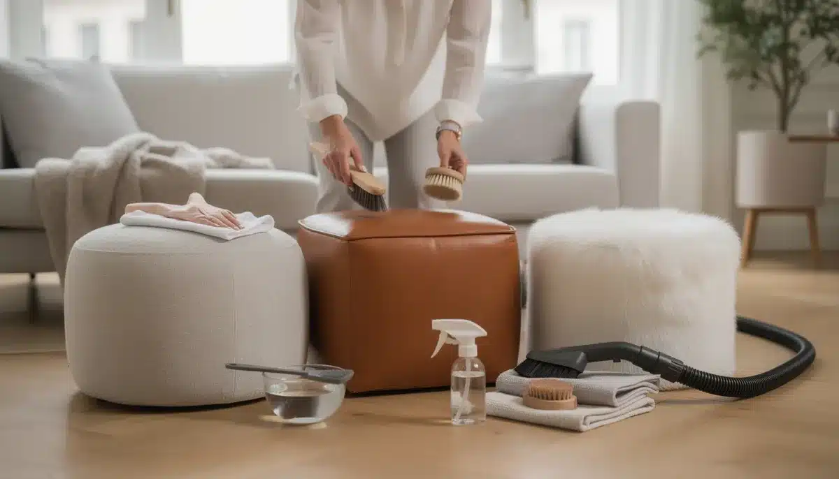 Comment nettoyer un pouf en tissu, en cuir ou en fourrure