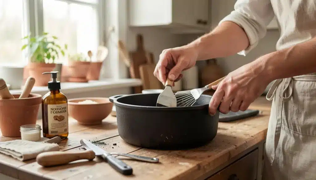 Comment nettoyer une marmite en fonte brûlée