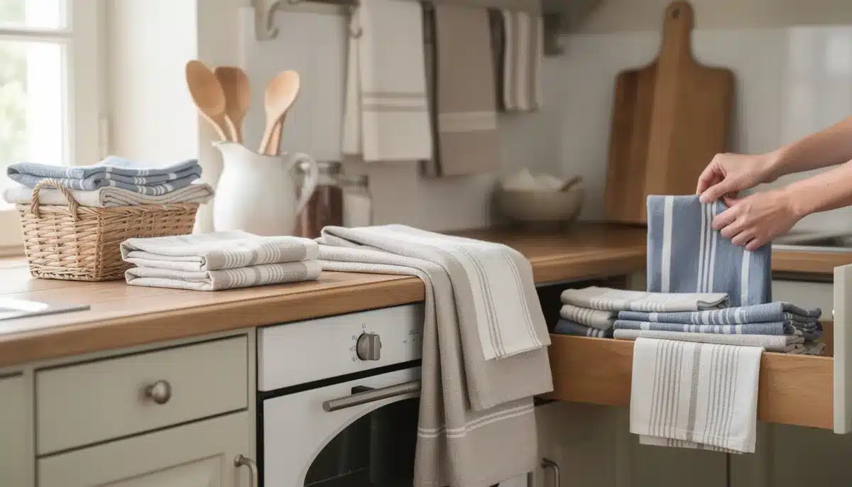 Astuce rangement torchon cuisine : idées simples et pliages