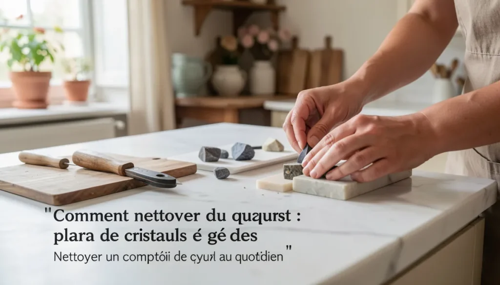 Nettoyer un comptoir de quartz au quotidien