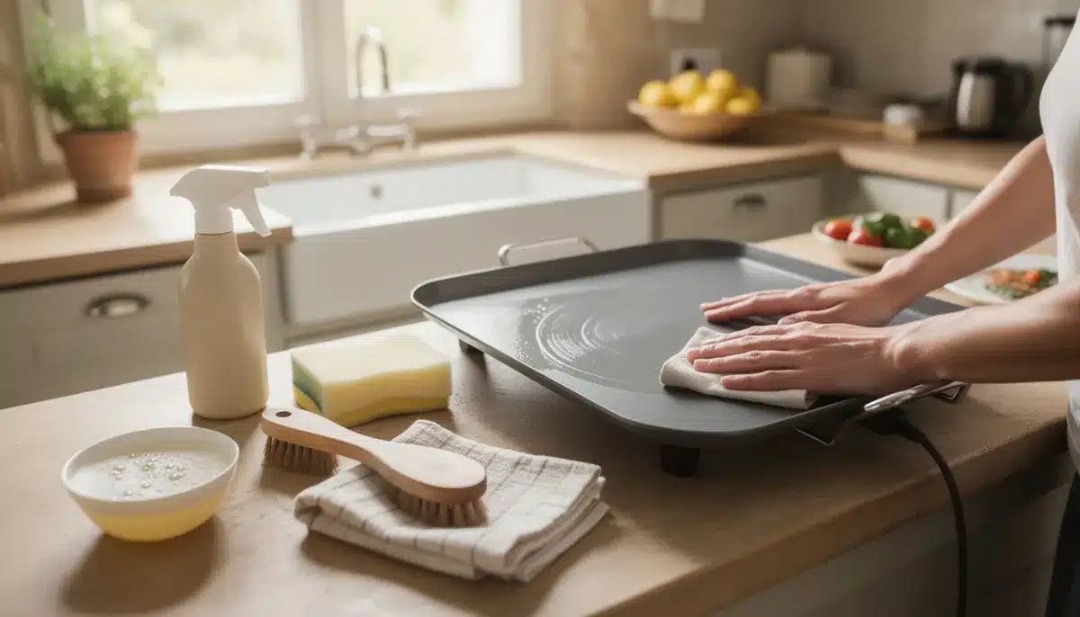 Comment nettoyer une plancha en acier émaillé sans la rayer