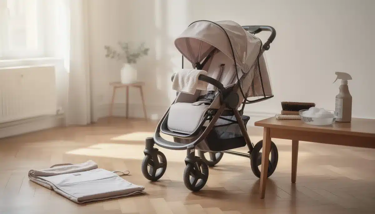 Nettoyer une poussette : tissu, capote et habillage pluie